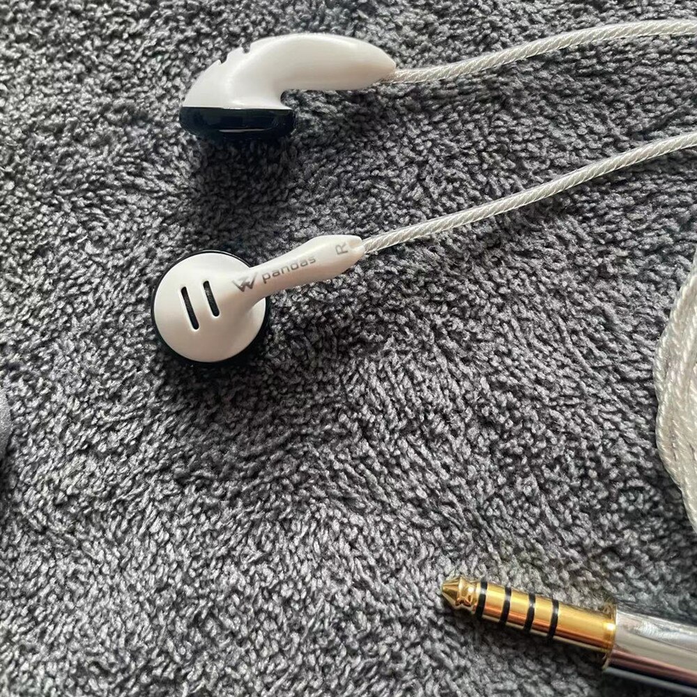 DQSM Audio Z&W Pandas PK2s Earbud In Ear Earphone Flat Head Plug Earplugs Headset HIFI Earbud 3.5 4.4mm Plug HiFi Headphones: WHITE