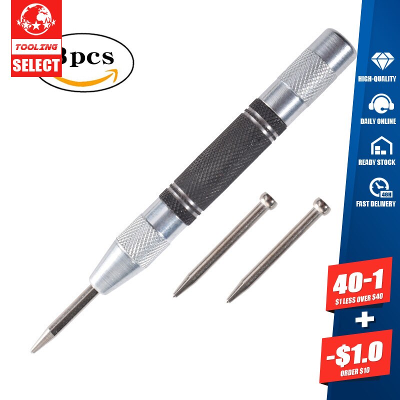 Super Strong Automatic Centre Punch and General Automatic Center Punch Adjustable Spring Loaded Metal Drill Tool Alloy steel
