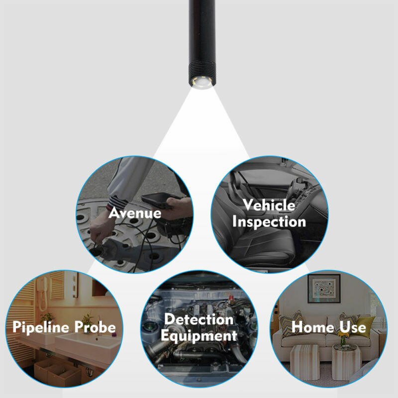 Car Waterproof Inspection Tube Camera Endoscope 1/1.5M 7mm 6LEDs Snack Camera Car Repair Tool Accessories For Android Windows