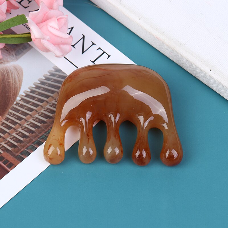 1 Pcs Natural Ox Horn Pocket Comb Wide Toothed Comb SPA Guasha Scalp Massage Brush Hair Care Tool: B
