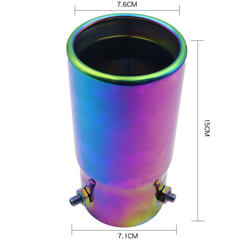 Universeel Zilver 70Mm Auto Uitlaat Demper Tip Rond Roestvrij Staal Chroom Staart Uitlaat Tip Auto Exterieur Accessoires