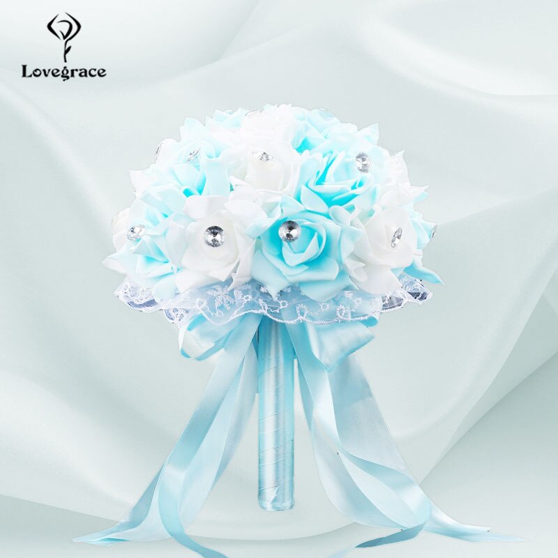 Lovegrace Hochzeit Strauß Braut Strauß Mariage die Seide Künstliche Blumen Rosen Hochzeit Strauß für Brautjungfern Hochzeit Zubehör