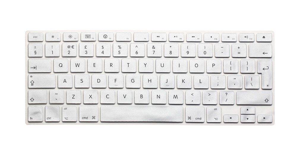 Eu layout engelsk tastatur cover silikone skin til macbook pro 13 " 15 " 17 " (med eller uden retina display) og macbook air 13 ": Sølv