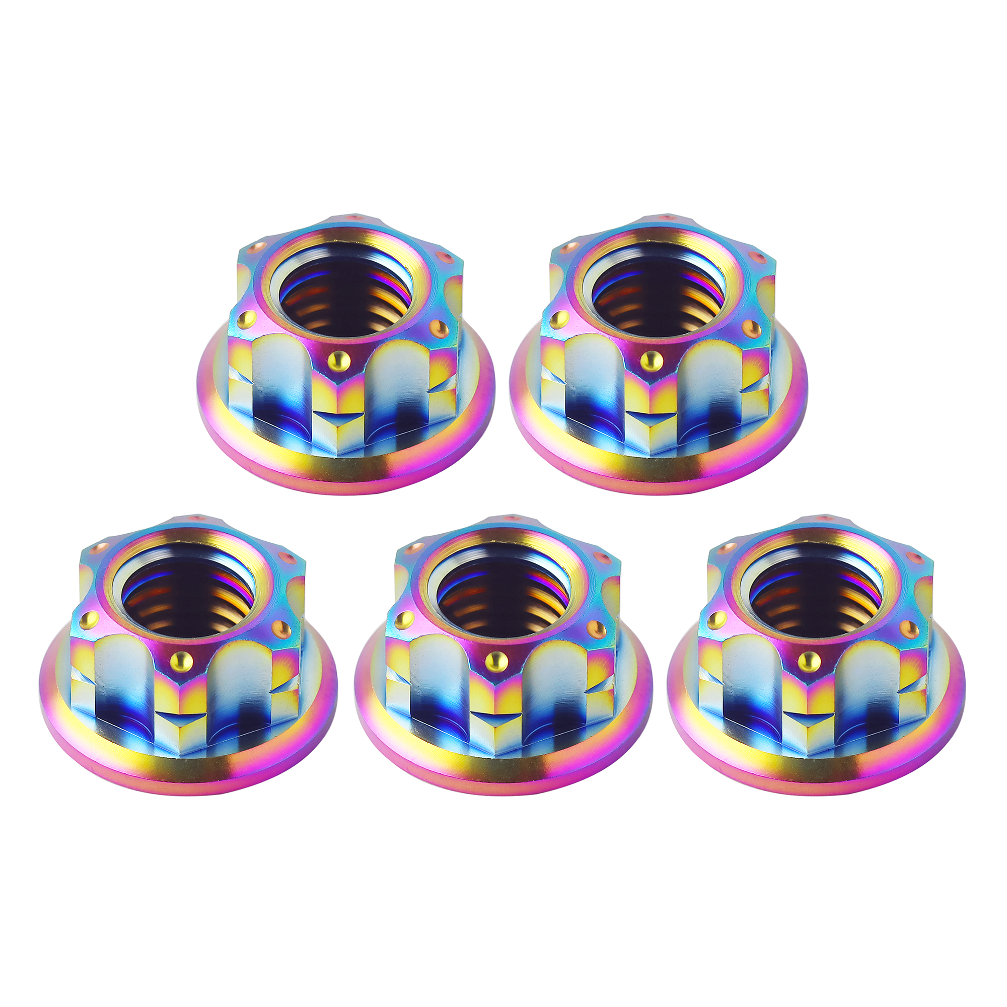 XMSJ M6 M8 M10 M12 Hex Hexagon Flange Titanium Nuts Rear Axle Lock Nut for Bike Motorcycle Fastener Titanium Hex Flange Nuts: M42 / black