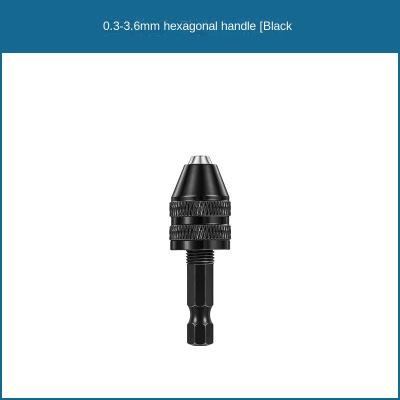 1pcs 0.3-3.6mm Multi Drill Chuck Keyless For Dremel Rotary Tools Keyless Drill Bit Chucks Adapter Converter Universal Mini Chuck: 0.3-3.6 black