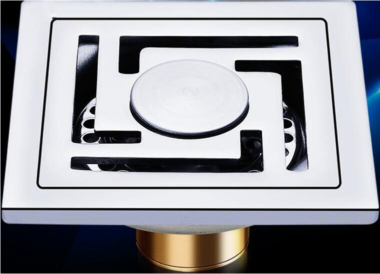 10x10cm Square Stainless Steel Floor Drain Linear Shower Drain Covers Washing Machine Use Bathroom Balcony Waste Grate: 603B