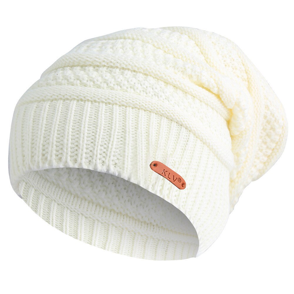 D uomo donna Baggy Warm Crochet Winter Wool Knit Ski Beanie Skull Slouchy Caps cappello materiali traspiranti e confortevoli: WH