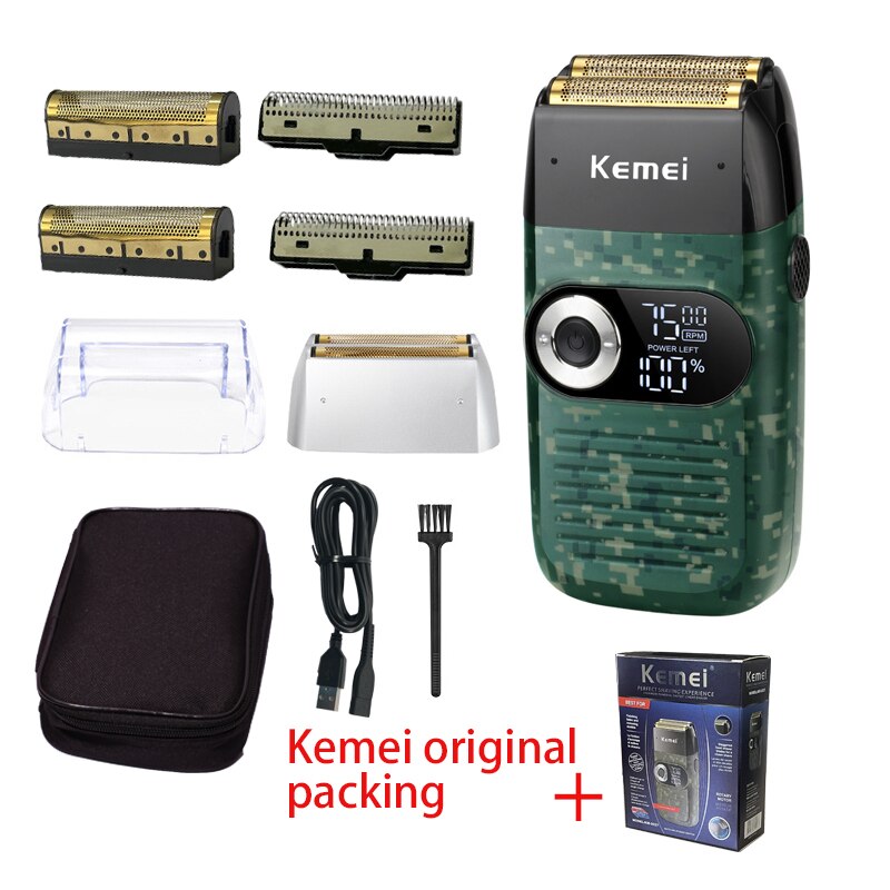 Kemei Electric Shaver Men Electric Razor Rechargeable Beard Shaver Floating Hair Trimmer Face Care Shaving Machine: KM-2027D1