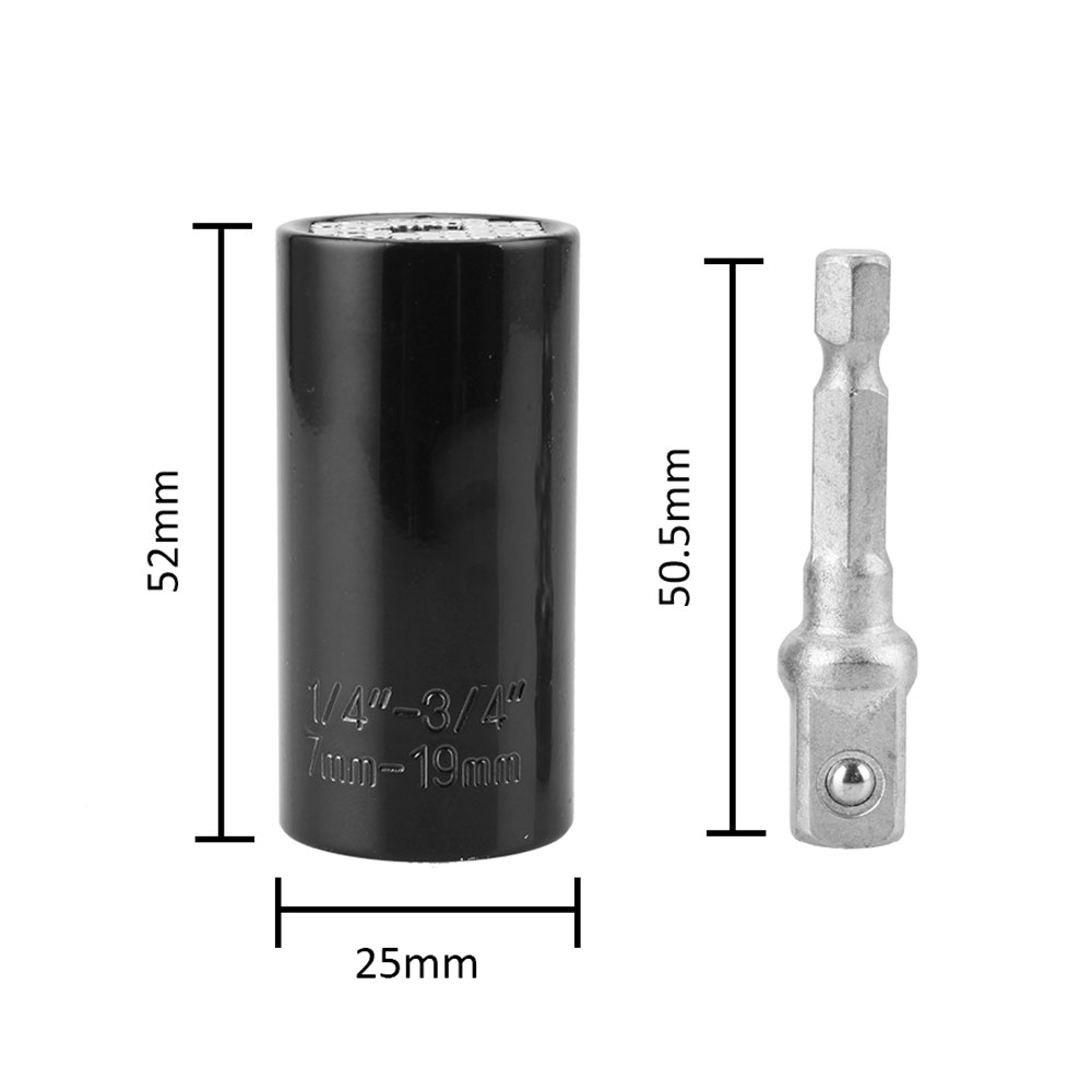 Universal Socket Sleeve 7-19mm Power Drill Ratchet Bushing Spanner Key Magic Multi Hand Tools Torque Wrench Head Set