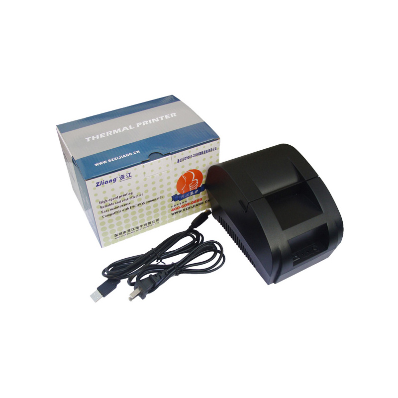 Impressora térmica pos impressora, porta usb preta de 58mm com baixo ruído, impressora térmica