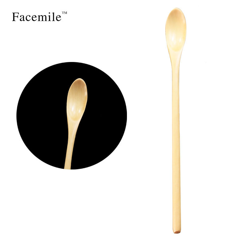 1PCS 20CM Long Flat Wooden Handle Coffee Spoon Stir Machilus Dessert Spoons Cooking Children Tableware Kitchen Accessories: 54071