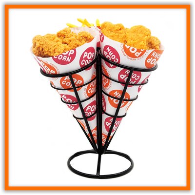 iron art restaurant taco chips rack fried chicken popcorn coffee shop tableware egg ice-cream cone shaped shelf