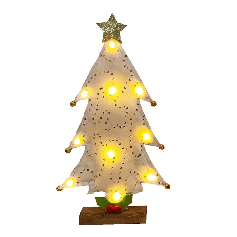 1 Piece Portable LED Christmas Tree Shaped Lamp Bedside Desktop Decorative Night Light Home Decor: White