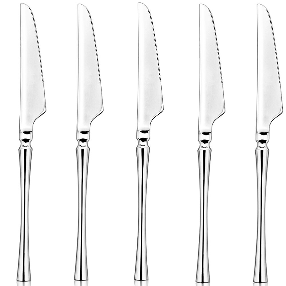 6pcs Luxury 18/10 Stainless Steel Dinner Knife Cutlery Kitchen Steak Knife Silverware Tableware Gothic Wedding (just knife): Default Title