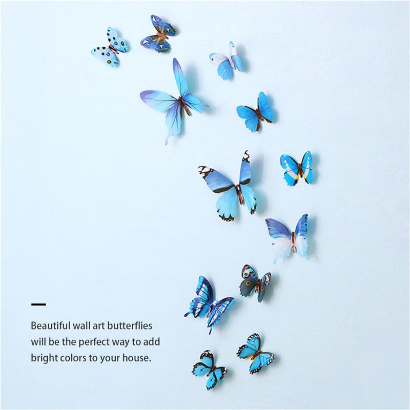 12pcs Wall Stickers PVC Simulation Insect Wall Decals Waterproof Wallpapers for Home Decoration