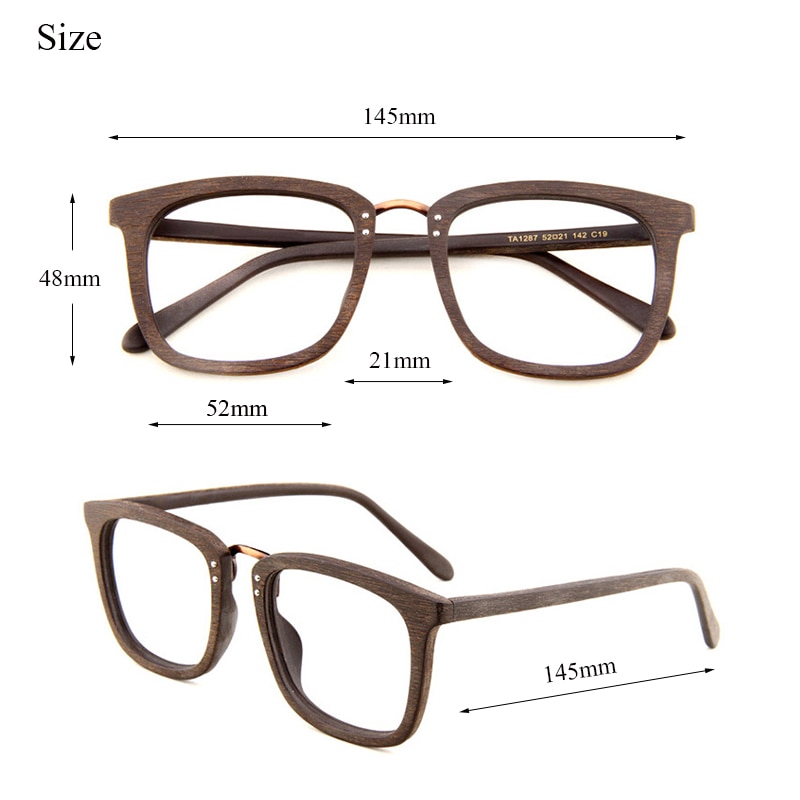 Hdcrafter träglasögonbågar män optiskt receptbelagda läsglas glasögonbågar träglasögon lunette de vue