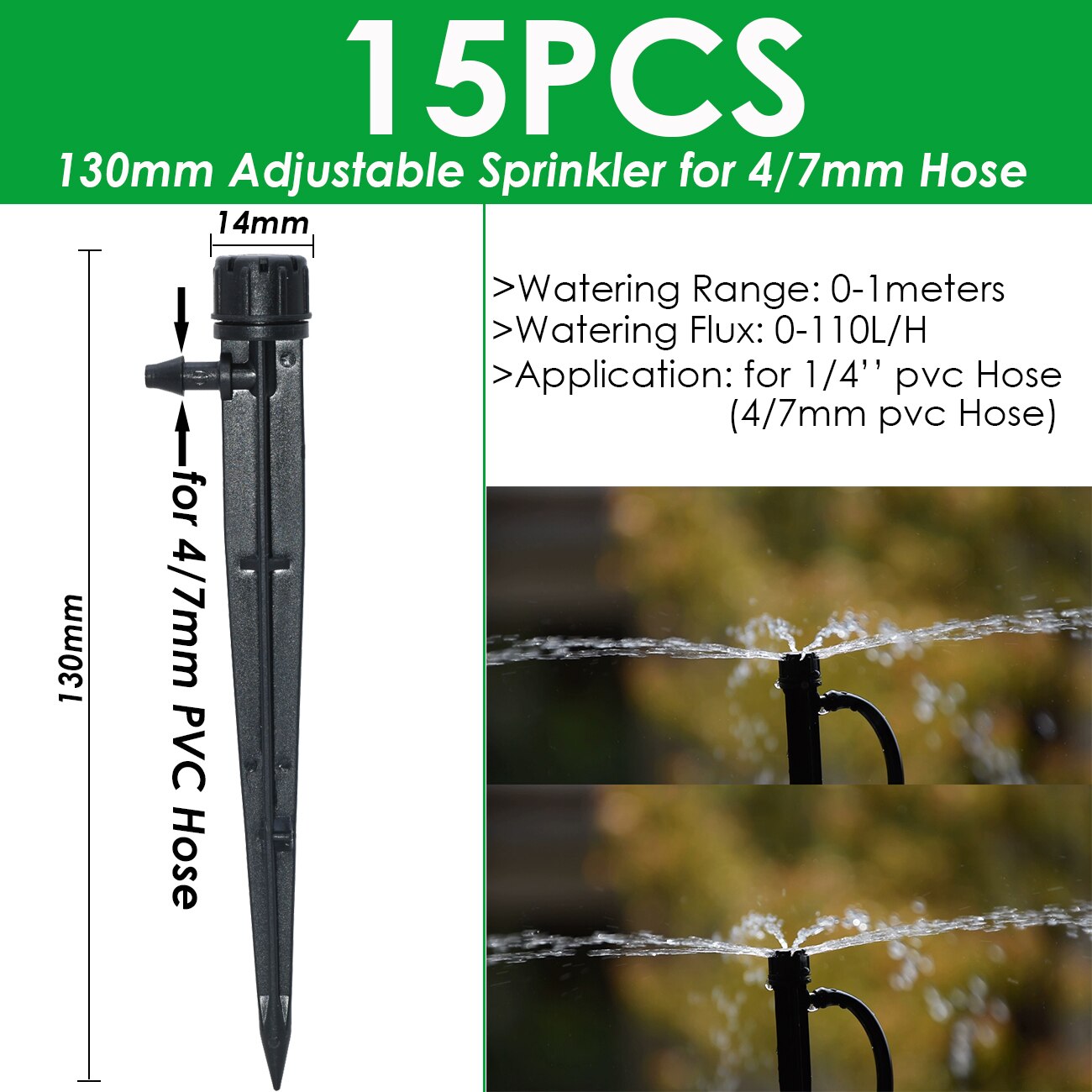 Sprycle 4/7Mm Tuin Verstelbare Irrigatie Staak Sprinkler Emitter Dripper Micro Spuiten Roterende Nozzle Watering Pijl Kas: Roze