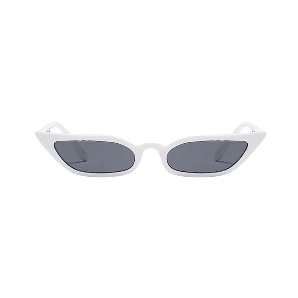 Kvinder vintage cat eye solbriller retro lille ramme  uv400 eyewear damer havet ferie rejse beskytte øjne briller: Hvid
