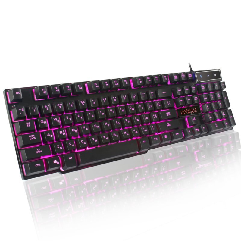 DBPOWER Russisch/Englisch 3 Farbe Hintergrundbeleuchtung Spielen Tastatur Teclado Gamer Schwimm LED hinterleuchtet USB mit Ähnliche Mechanische Fühlen