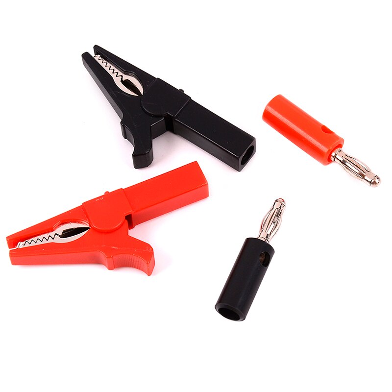 4 Stuks Met 4Mm Banaan Plug Kabel Clips 55Mm Alligator Clip + Banana Plug Test Probe