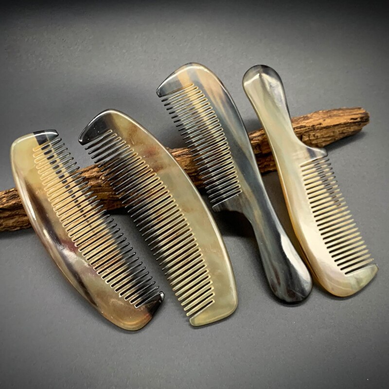 Peigne en corne de bœuf naturel vietnamien, peigne en corne gravée, pour les soins des cheveux, outil de Massage