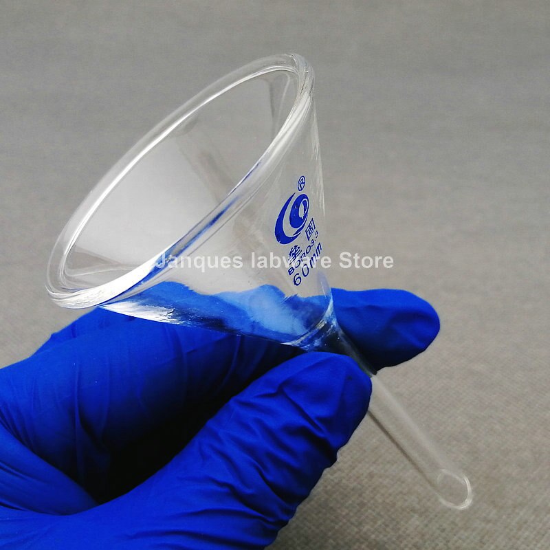 1pc 60mm gennemsigtig borosilikatglas trekanttragt arbejdskraft filtreringsværktøjer kemi uddannelsesmæssige papirvarer
