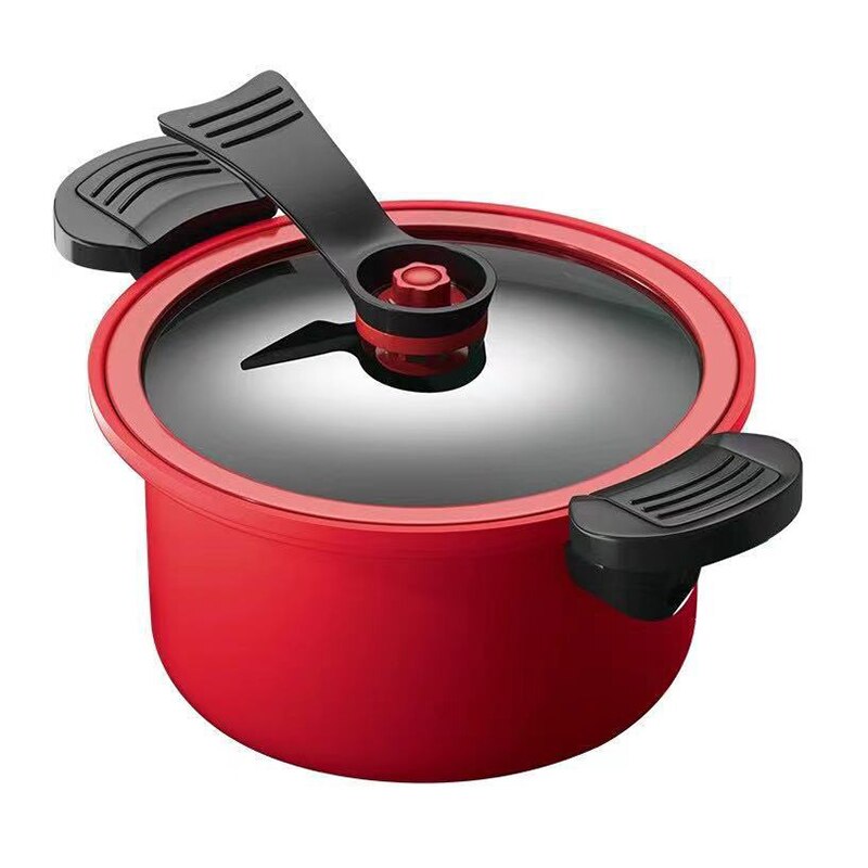 Pressure Cooker 3.5L Soup Meat Pot Rice Cooker Gas Stove Micro Pressure Cooker Stew Pot Non-Stick Cooking Pots Kitchenware: red 1