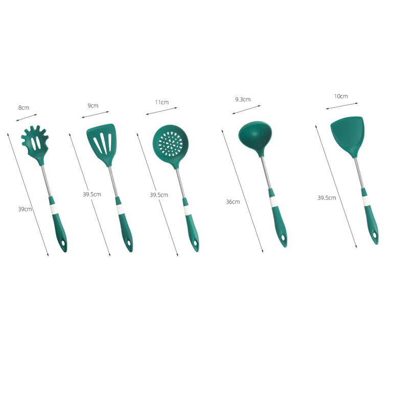 Silicone Spatula Set Cooking Utensil Heat-Resistant Stainless Steel Core Eggs Pancakes Non-stick Cookware Kitchen Gadget