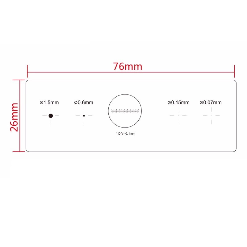 Microscope Micrometer Calibration Film Ruler Grid Reticule Stains Dot Gauge Plastic Ruler Radius Area Diameter Measuring: Red