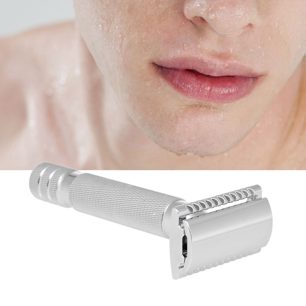 Double Edge Safety Razor with Blades Portable Detachable Mens Shaving Razors Classic Metal Manual Shavers Hair Removal Shaver