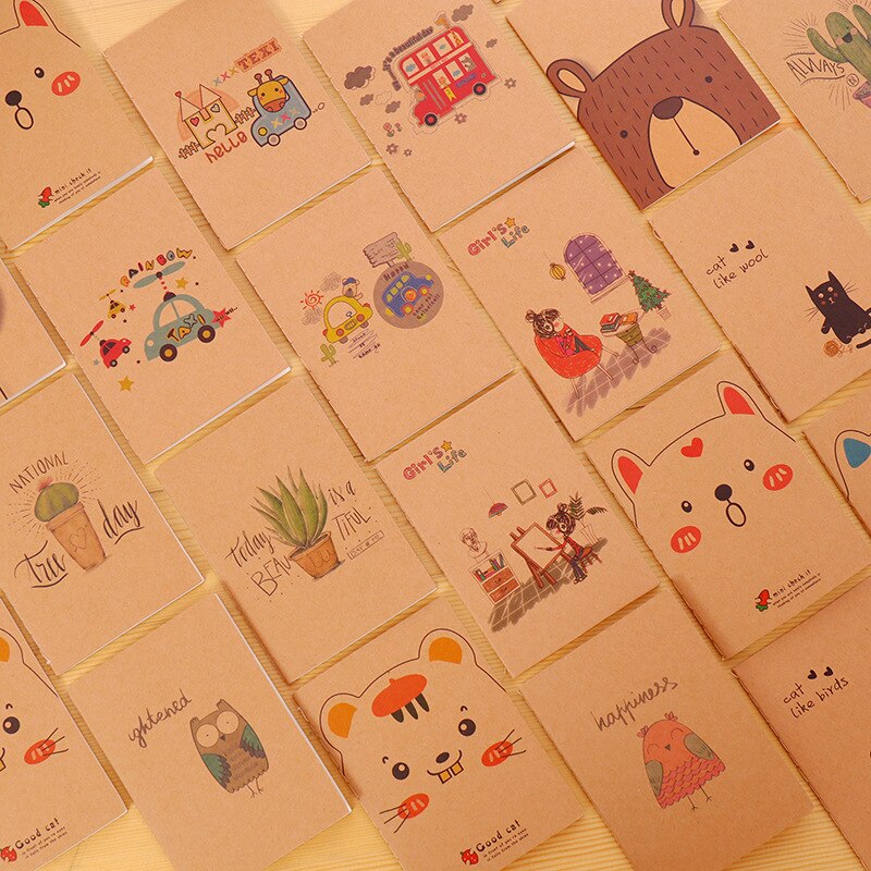 32 sidor kraftpapper retro 64k liten bok minifick anteckningsblock tom inner sida bil linje liten