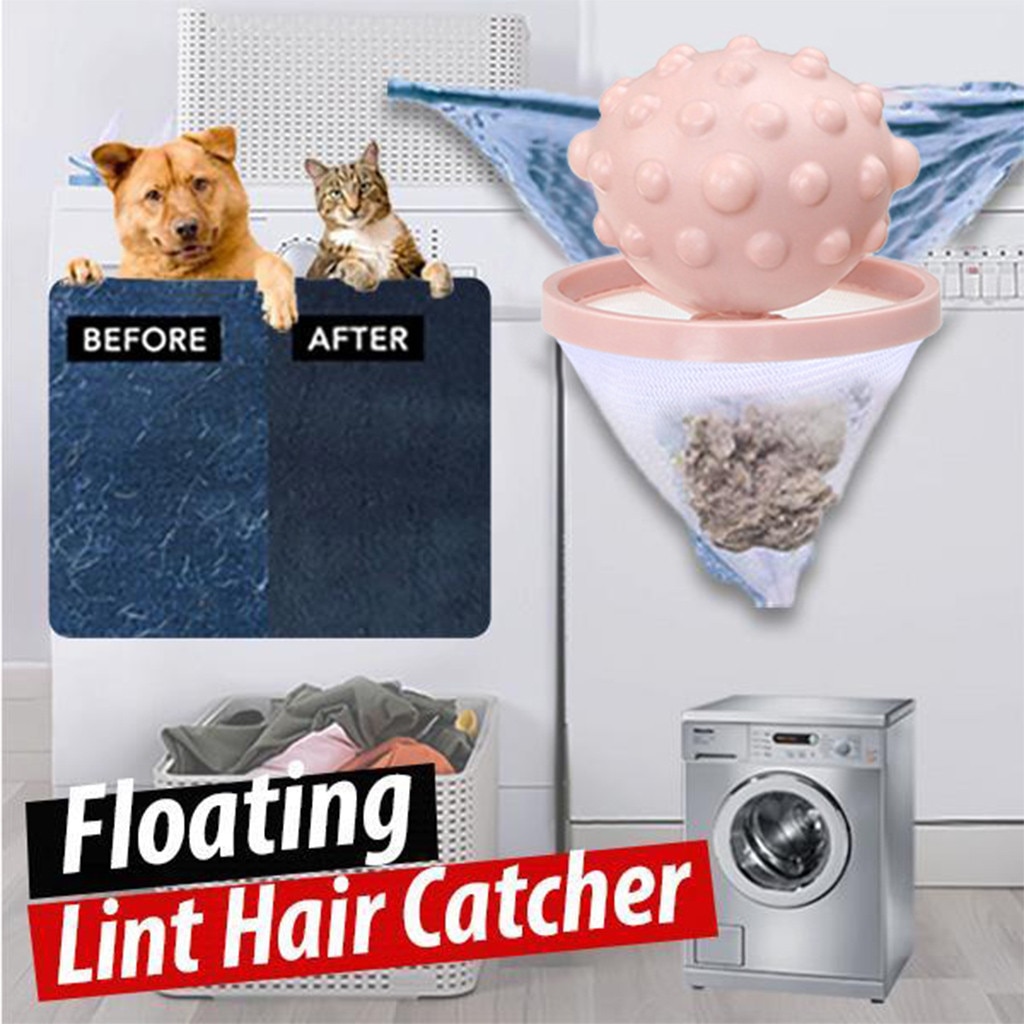 Mesh vasketøjsfilterpose flydende fnug hårfanger vaskemaskine fjernelsesanordning rengøringskugle til rengøring af hjemmet #40