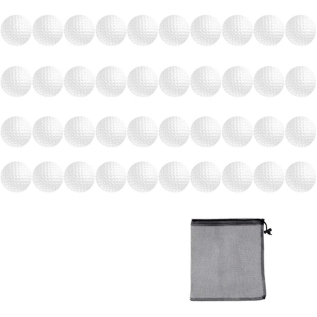Balles de Golf en mousse élastique PU, sensation réaliste et vol limité, balles d&#39;entraînement pour intérieur ou extérieur, paquet de 40: Black