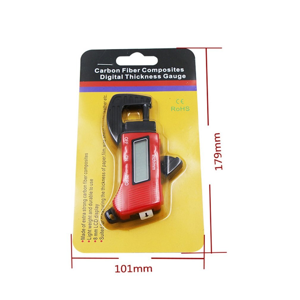 Calibro 0-12.7mm compositi in fibra di carbonio calibro di spessore digitale calibro micrometro strumento di misurazione blu/rosso