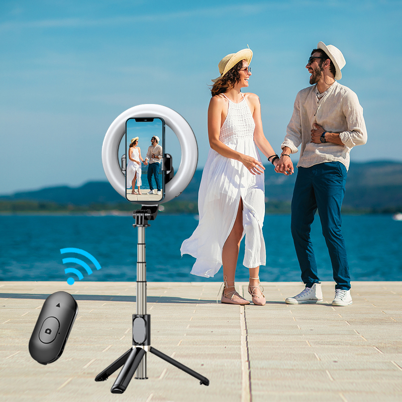 Q07 Draagbare 6-inch statief Selfie Stick Opvouwbare telefoonstandaard Pensstabilisator Standhouder voor iOS Android mobiele telefoon