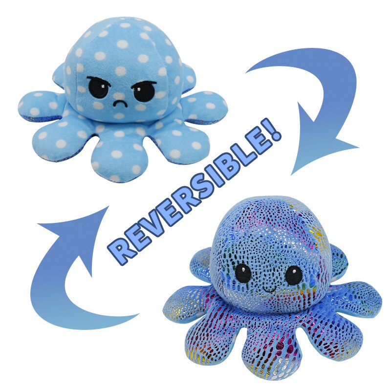 peluche octopus reversibl Flipped doll flip plush toy double sided doll reversible Octopus: color 1