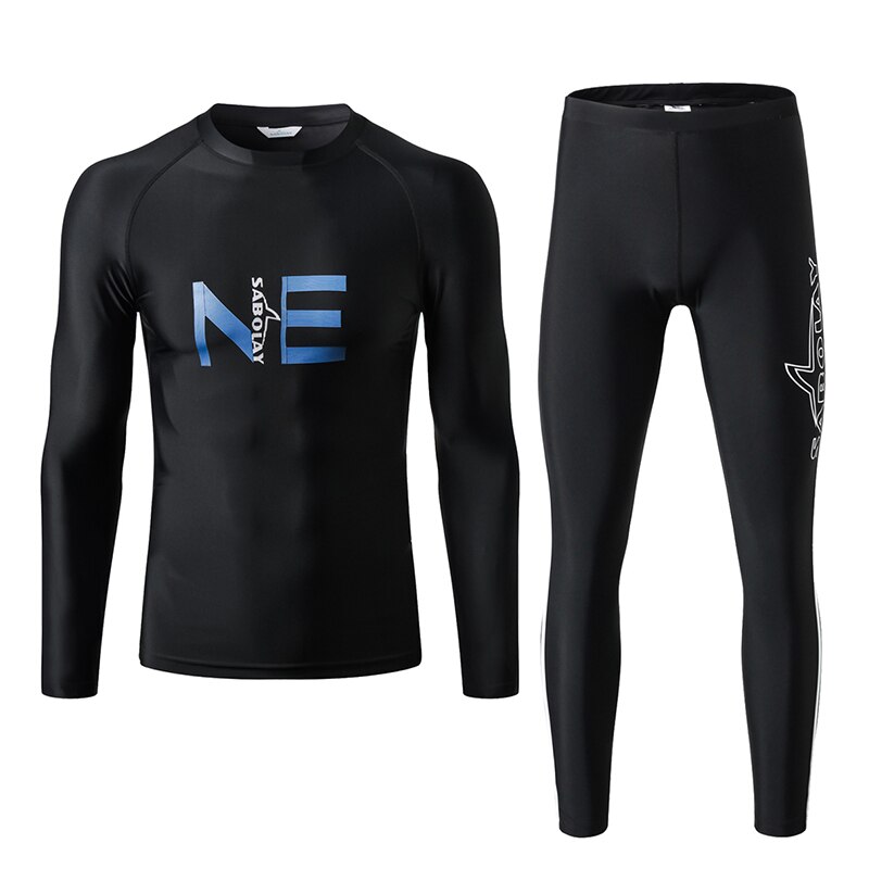 Lange mouwen zwart rashguard heren upf 50+  rashguard zwempak surfen duiken zwemkleding heren wetsuit set broeken shirts