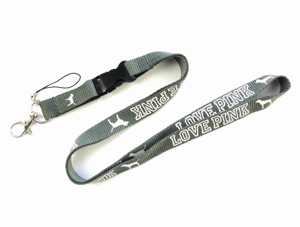 10pcs/lot 1.5cm*105cm Cellphone lanyard Straps Clothing Keys Chain ID cards Holder Detachable Buckle VS Love PINK Lanyards: 12