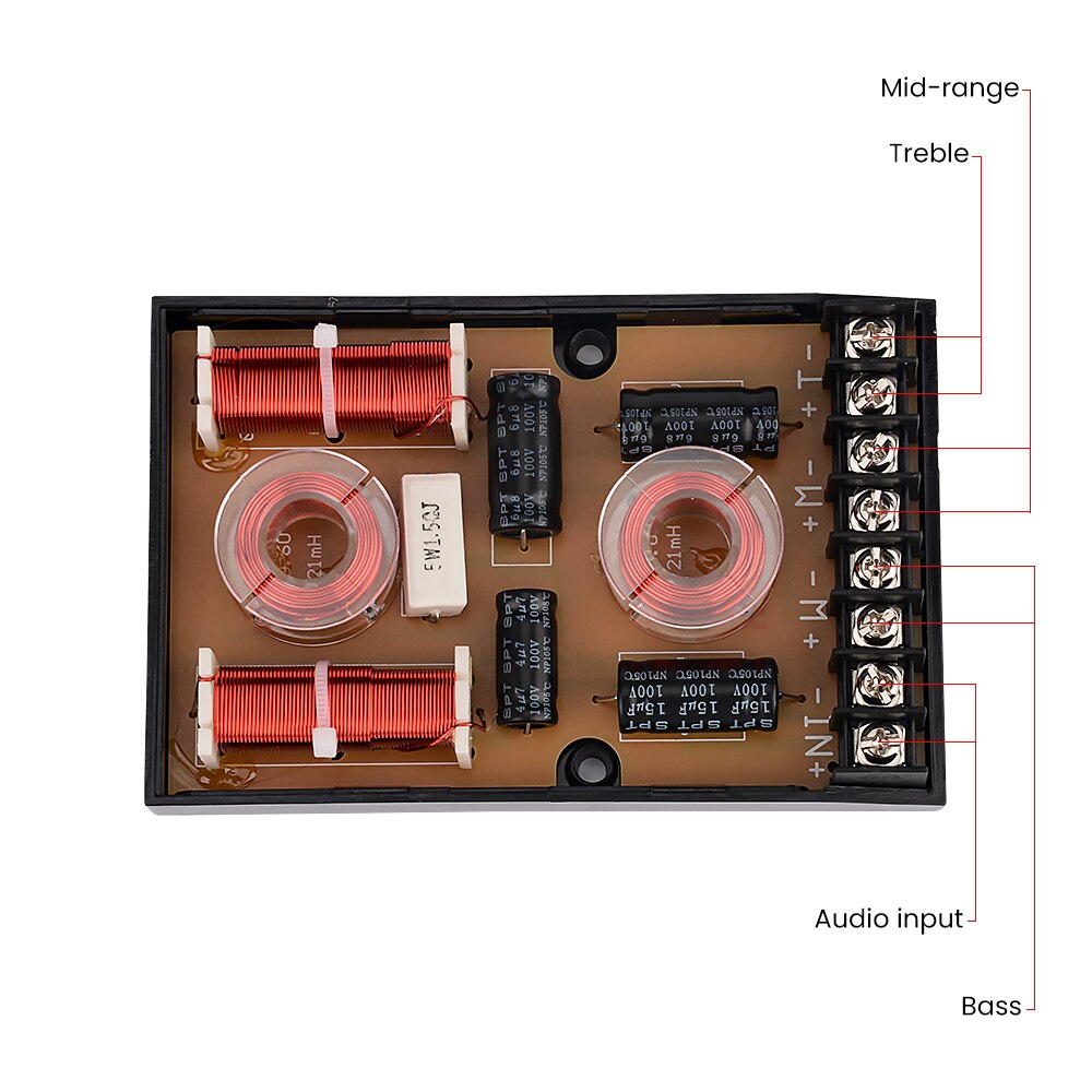 AIYIMA 2Pcs 150W 3 Way Crossover Audio Tweeter Midrange Woofer Speakers Frequency Filter Divider DIY Car Sound System