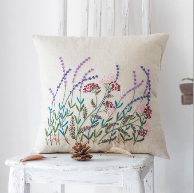 Broderi med pude lavendel og kamille europæisk broderi kit simpelt tredimensionelt broderi bånd kit broderi