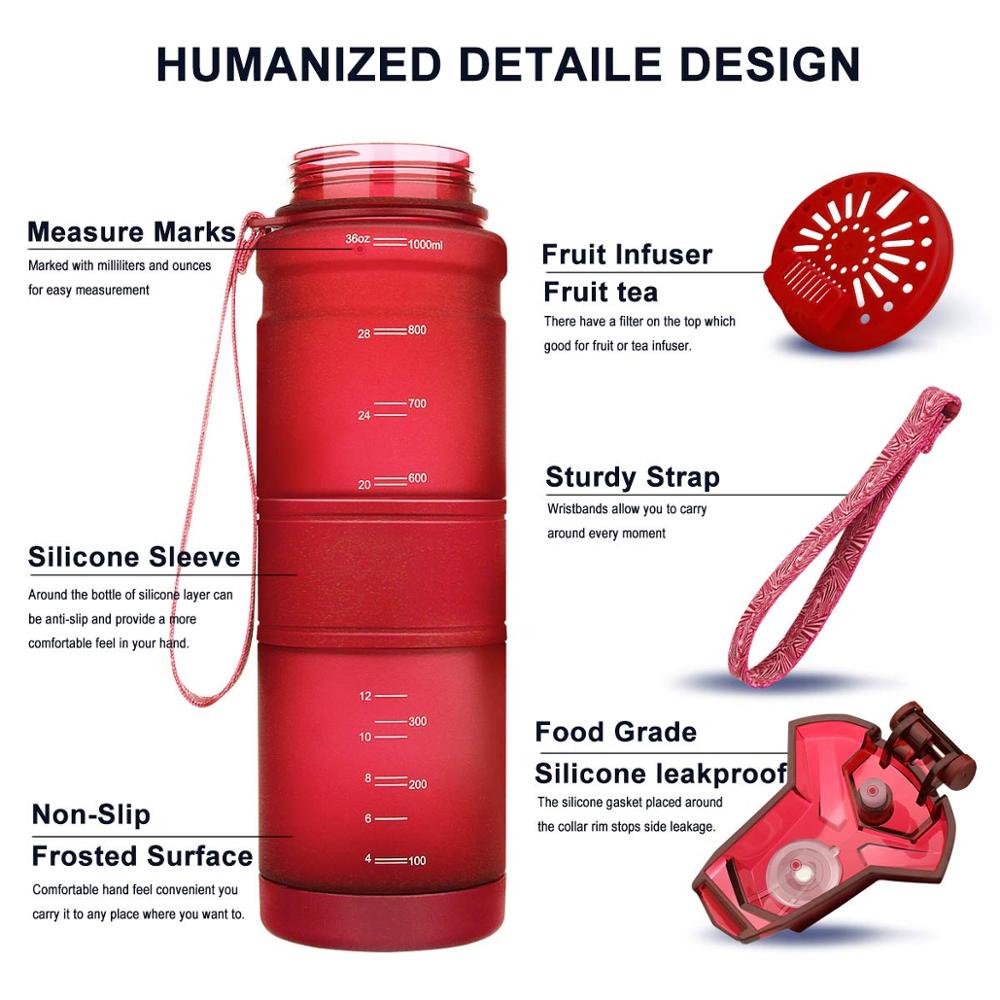 Zounich darkred Sport Wasser Flasche Beste Mehrweg Protein Shaker Bpa Frei Wasser Flasche Wandern Radfahren Fitnessstudio Flasche botella de agua