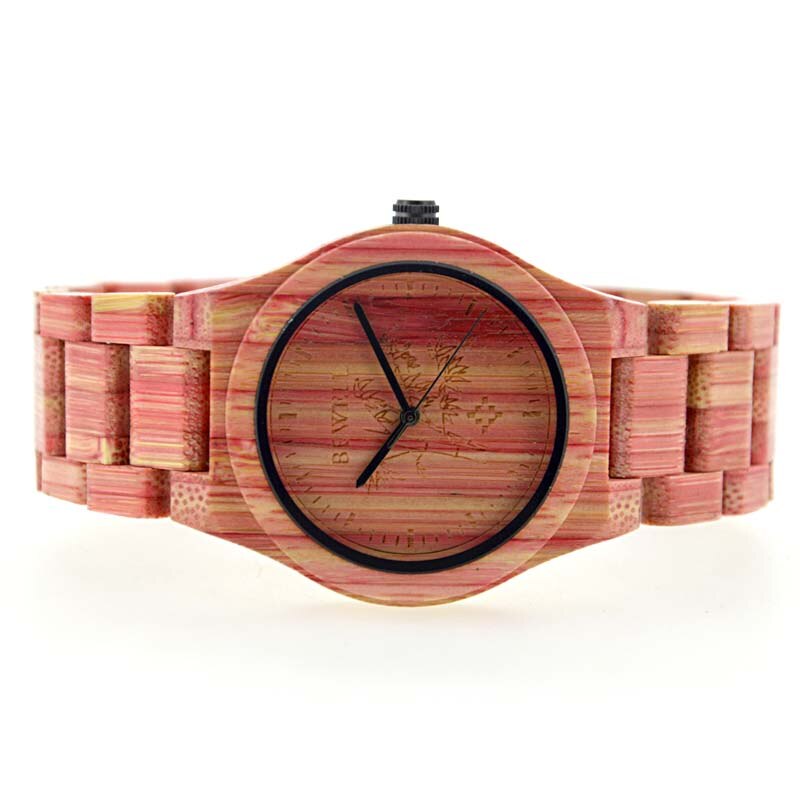 BEWELL Top femmes montres à la main naturel coloré bambou en bois homme montre analogique Quartz montre-bracelet 105DG