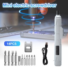 14PCS Set Mini Electrical Screwdriver Electric Screwdriver Set USB Rechargeable Smart Wireless Electric Screwdrivers Power Tools
