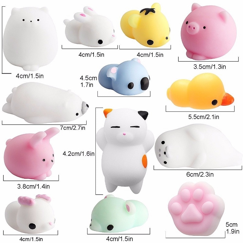 Soft Cute Mini Animal Antistress Ball Squeeze Toys Squishi Mochi Rising Stress Relief Squishy Toy Sticky Eliminate Pets Fun