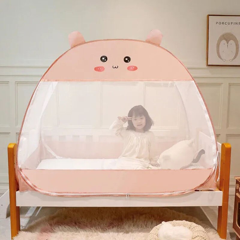 Cartoon Wieg Vol Bodem Klamboe Universele Kinderen Bed Opvouwbare Klamboe Grote Ruimte Yurt Dubbele Deuren Klamboe: B-120x65cm-2 doors