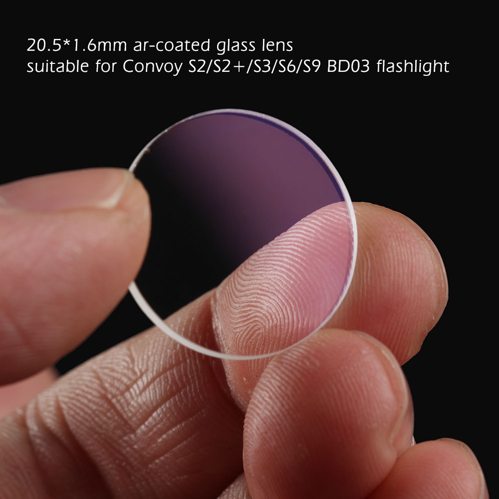 20.5*1.6 Mm Ar-Gecoat Glas Lens, geschikt Voor Convoy S2/S2 +/S3/S6/S9 BD03 Zaklamp