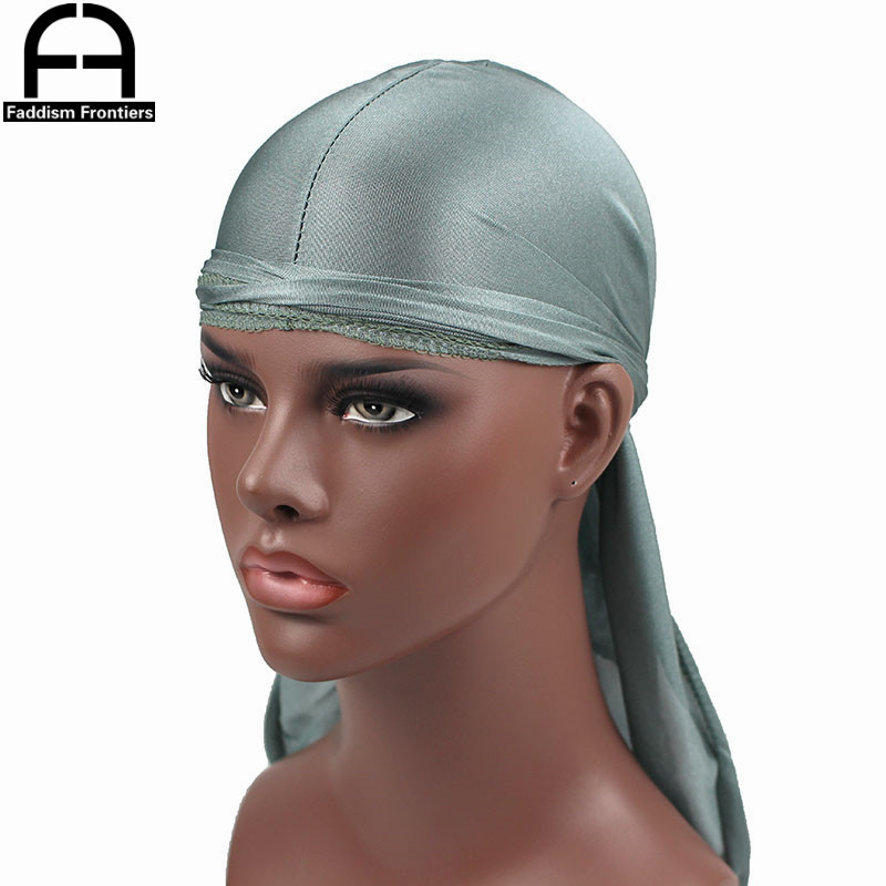 Men's Satin Durags Bandana Turban Hat Wigs Breathable Durag Biker Headwear Headband Pirate Hat Hair Accessories