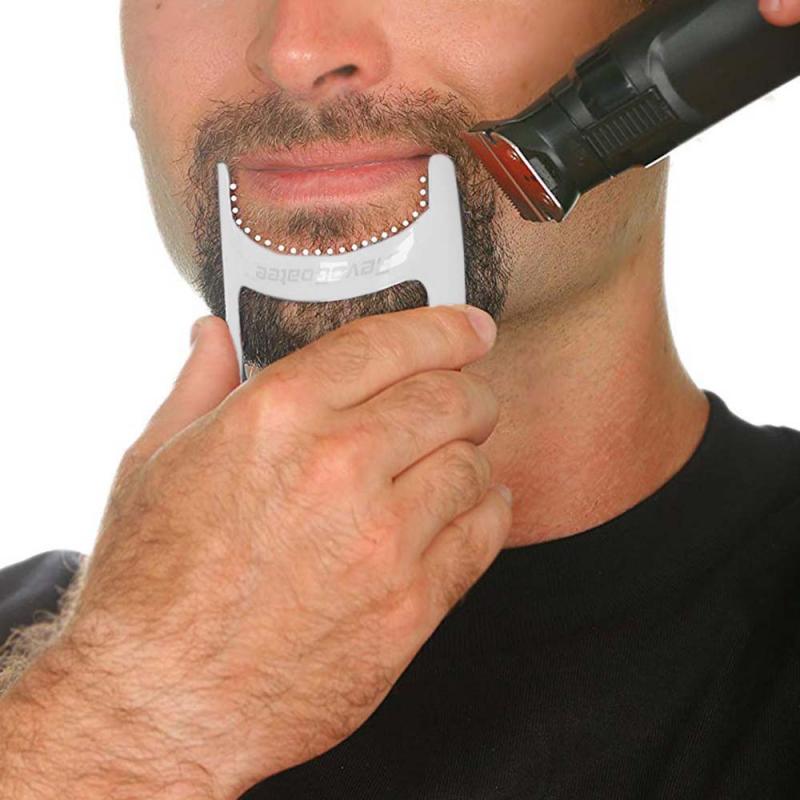 Plantilla para dar forma a la barba para hombres Plantilla de afeitadora para recortar el pelo del cuello para dar forma a la barba y herramienta de estilismo con peine incorporado para una línea perfecta: 01