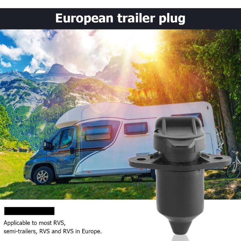 3 -stifts släpvagnsuttag europeisk standard 3 -vägs lastbil husvagnskoppling adapt svart gummi metall material 72*62*55mm tillbehör
