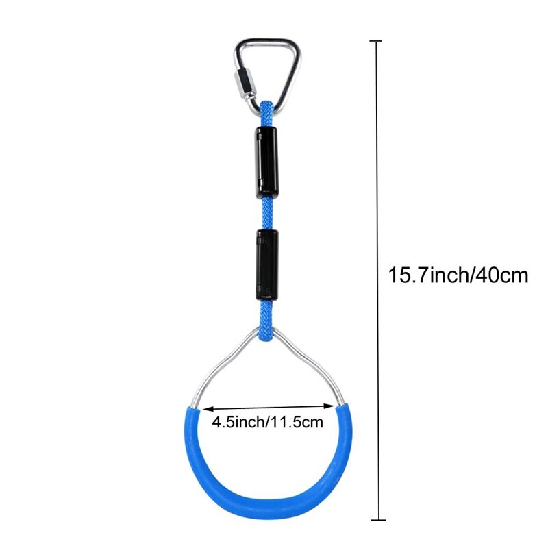 2 stk heavy duty swing gymnastik ringe børn trapez bar pull up gym ringe ring til børn drenge piger gul & blå